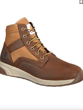 Carhartt Men's Brown Leather and Canvas Work Boot nano composite toe